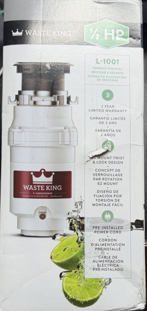 Waste King L-1001 1/2 HP Garbage Disposal with Power Cord gallery