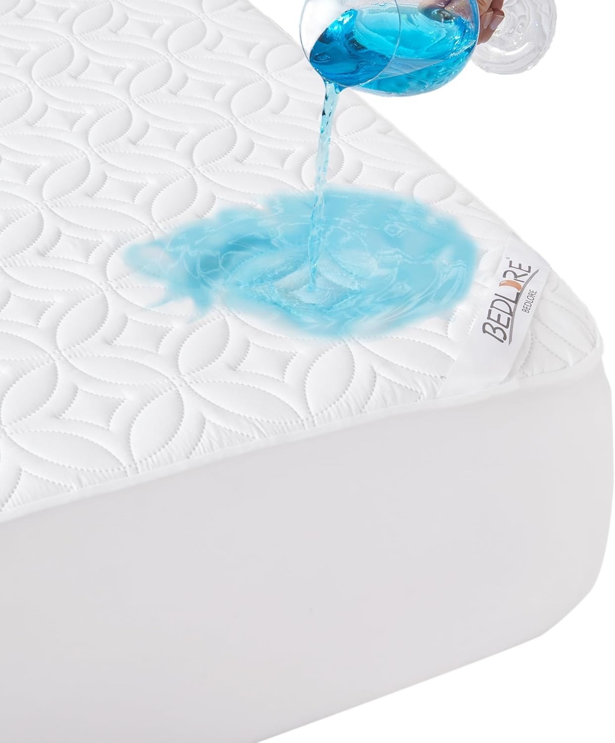 Bedlore Waterproof Noiseless Mattress Protector Cover King White Fit 6-18" Depth gallery