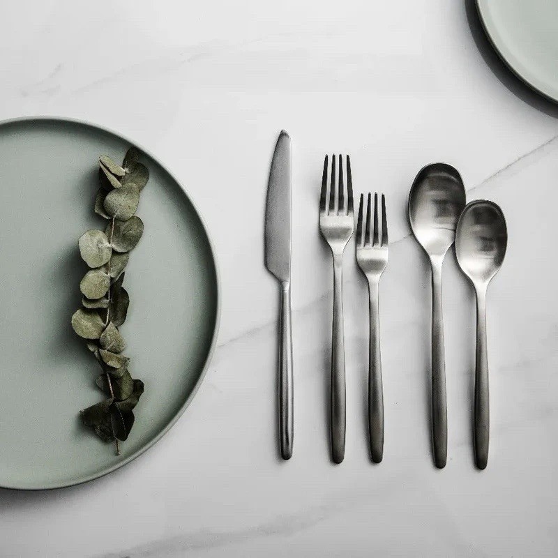 Ava Flatware Matte Silver 18/10 - 4 Person Set (20 Pieces) NEW gallery