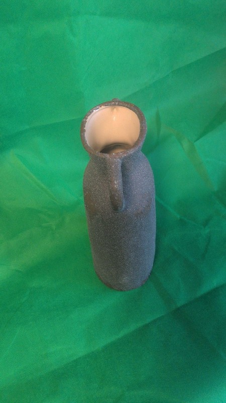 Rustic Textured Matte Gray Ceramic Vase with Two Handles gallery