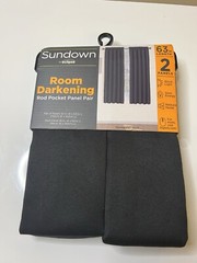 Sundown Eclipse Room Darkening Rod Pocket Panel Pair Curtains 52in W X 63in L