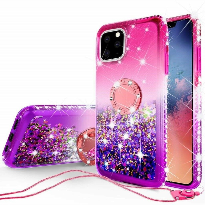 For Apple iPhone 11 Case Liquid Glitter Bling Diamond Hybrid Phone Cover