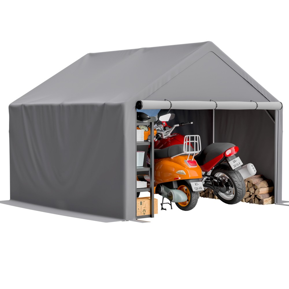 8*8 FT Multi-Purpose Outdoor Shelter Waterproof & UV-Resistant withRoll Up Doors gallery
