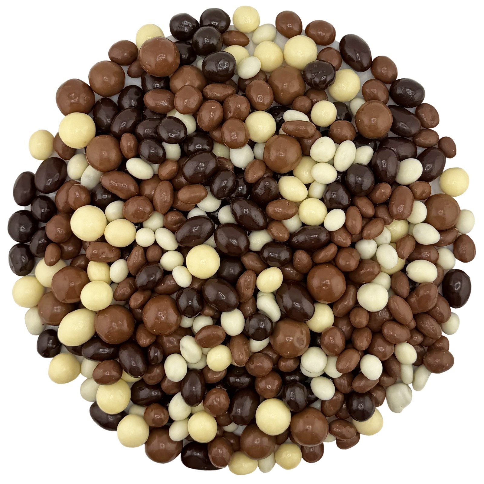 FirstChoiceCandy Bridge Mix Classic Milk, Dark & White Chocolate Covered Nuts gallery