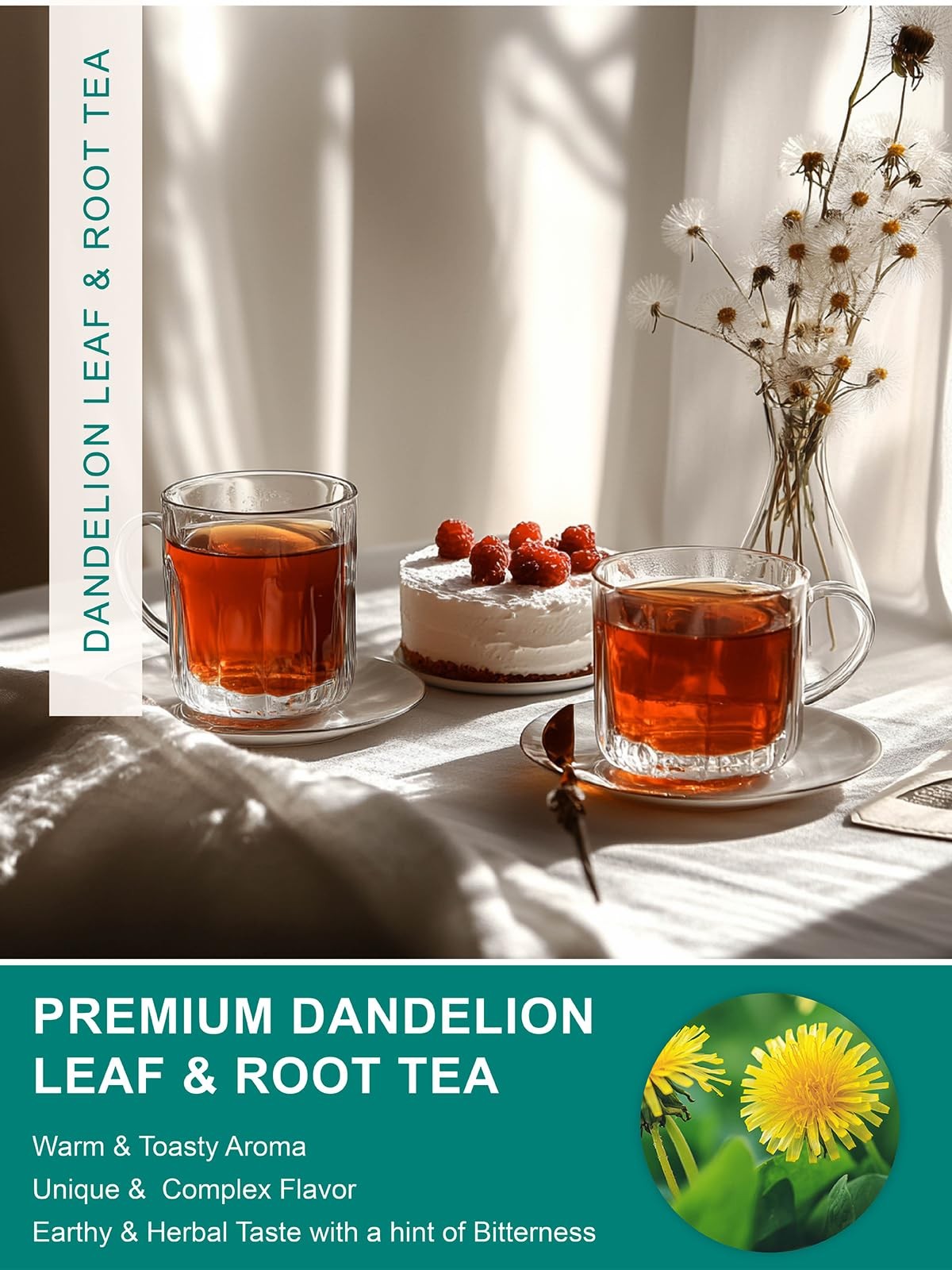 TeeLux Dandelion Leaf & Root Tea Bags, Natural Roasted 100 Count (Pack of 1) gallery