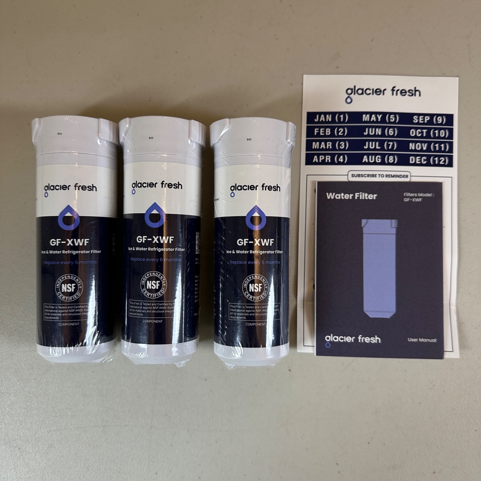 3 PACK GLACIER FRESH GF-XWF Replacement for GE XWF Refrigerator Water Filter gallery