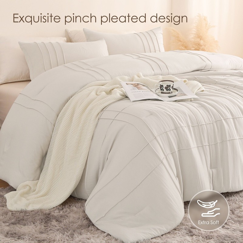 Regency Heights Textured Soft Pleated Comforter Set Lightweight Twin Queen King gallery
