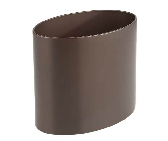 mDesign Stainless Steel Metal Oval Trash Can 2.09 Gallon Wastebasket Bronze NIB gallery