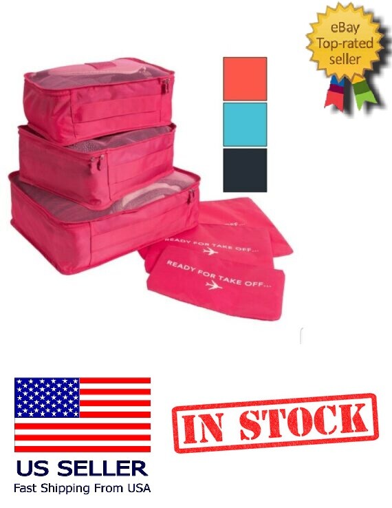 6 Piece Luggage Packing Cubes & Laundry Pouches For Travel and Storage gallery