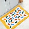 Rainbow Sprinkle Bath Mat Non-Slip 16’’W x 24’’L Colorful Fun Boho Scalloped ... gallery