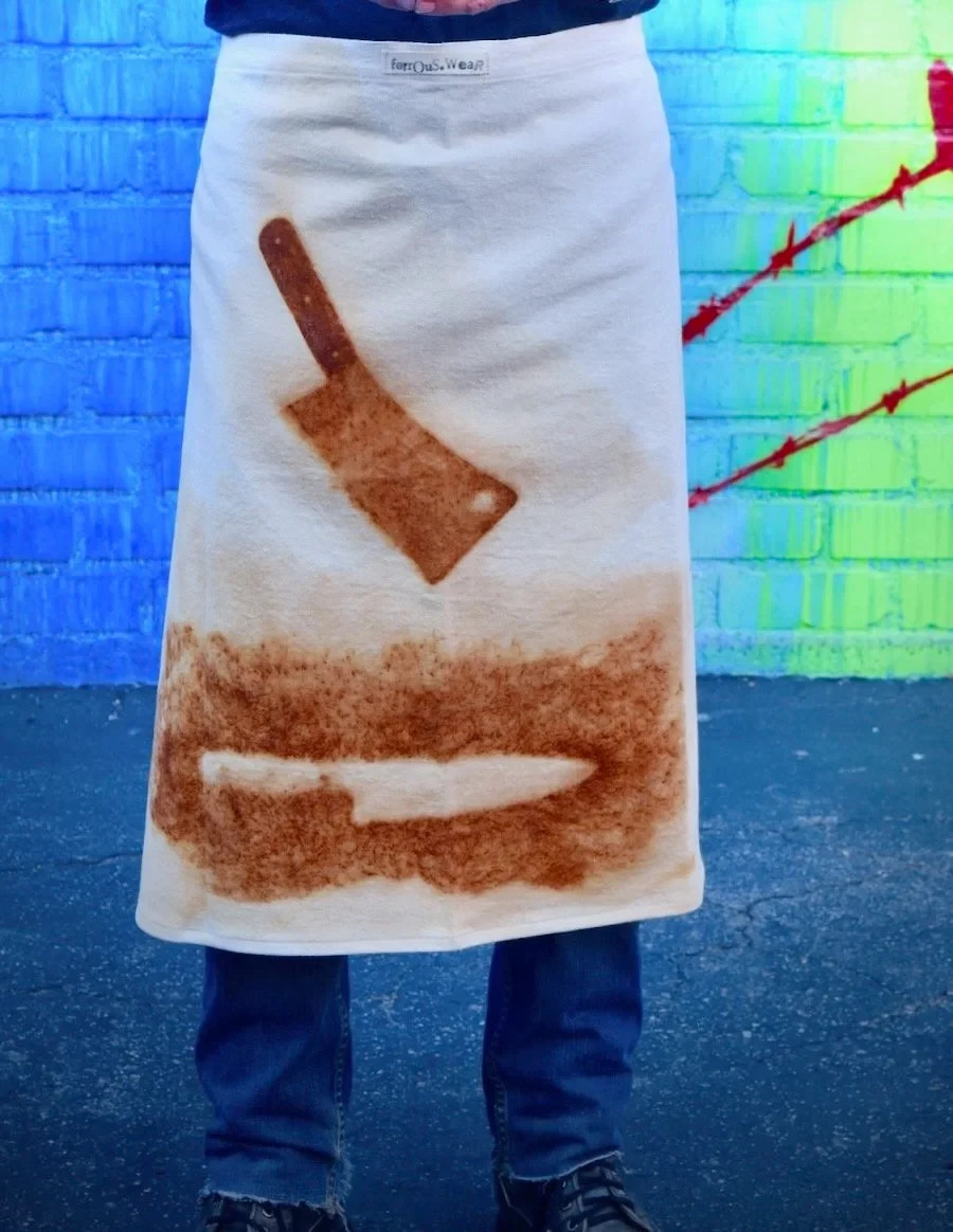 Hand Rust Dyed Long Apron 100% Organic Cotton Natural Dye Unisex Handmade gallery