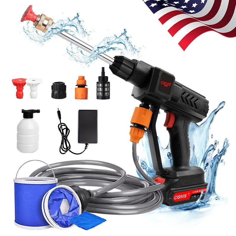 Portable Cordless Electric High Pressure Water Spray Gun Car Washer Cleaner Tool gallery