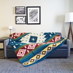 Extra Large – REVERSIBLE ALPACA Wool Blanket Andean Pattern 75×90 in