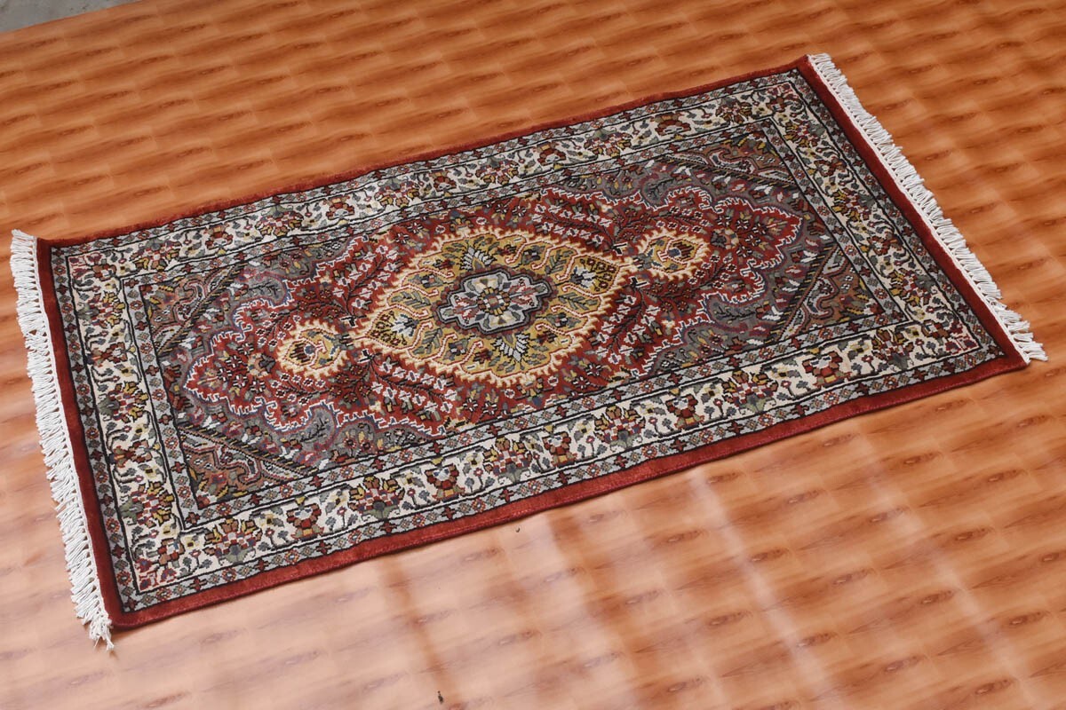 Red Silk Rug Traditional Pattern Living Room Home Decor 2.6x4 Hand Knotted gallery