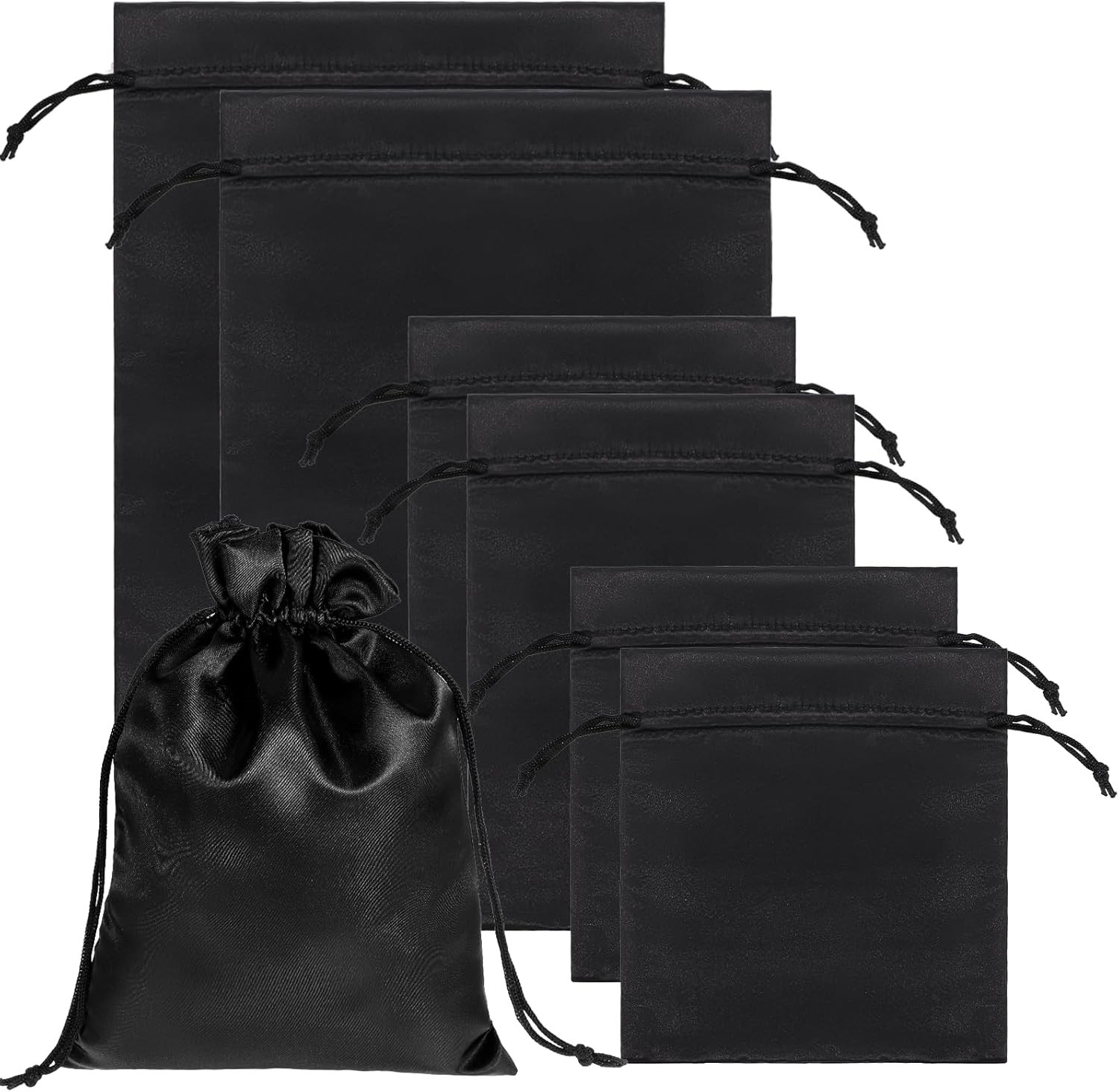 Toy Storage Bags Satin Silk Drawstring Pouch Adjustable 6 Pcs Foldable Quality gallery