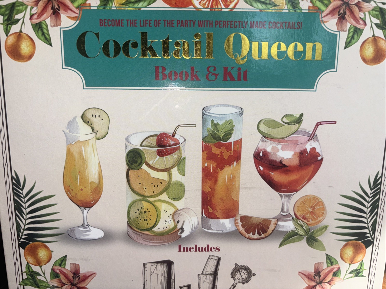 Cocktail Queen Book & Kit Mud Puddle Inc. Recipe Book Jigger Shaker Hawthorne gallery