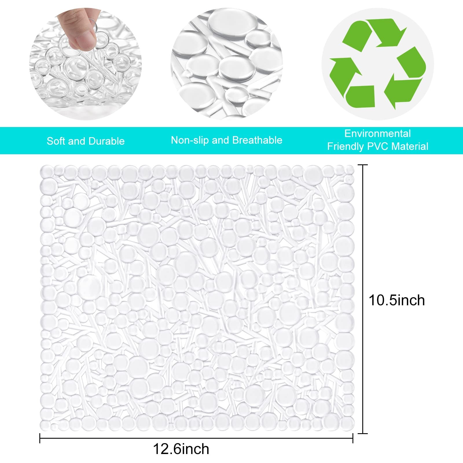 Coopay 2 Pack Kitchen Sink Mat Plastic Protect PVC Clear, as picture gallery