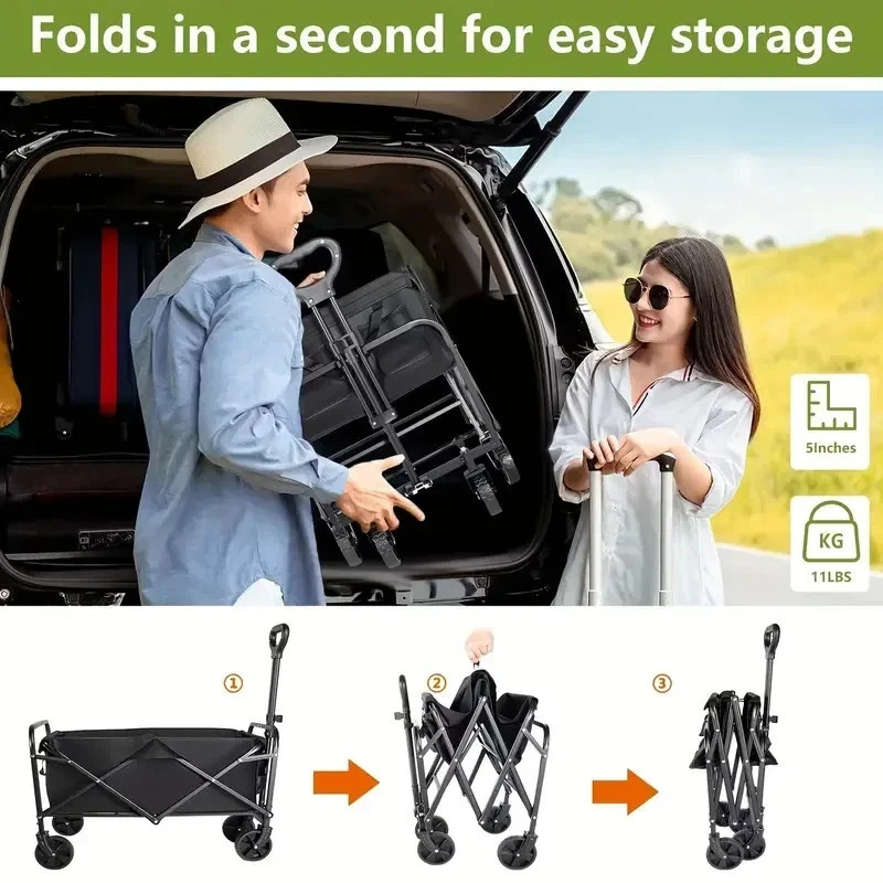 680LBS All Terrain Heavy Duty Folding Cart, Large Capacity gallery