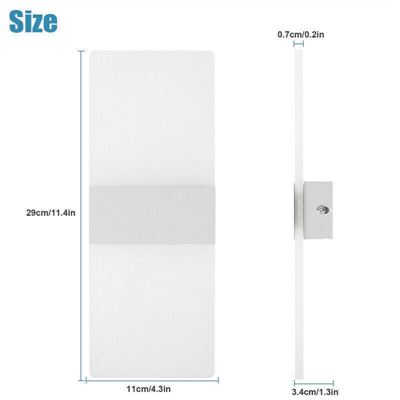2x Modern Square LED Wall Light Up Down Lamp Indoor Home Sconce Lighting Fixture gallery