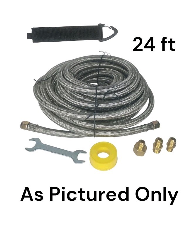 High Pressure Propane Hose 24FT For Grill Heater Fire Pit Gas Grill, RV, Camper gallery