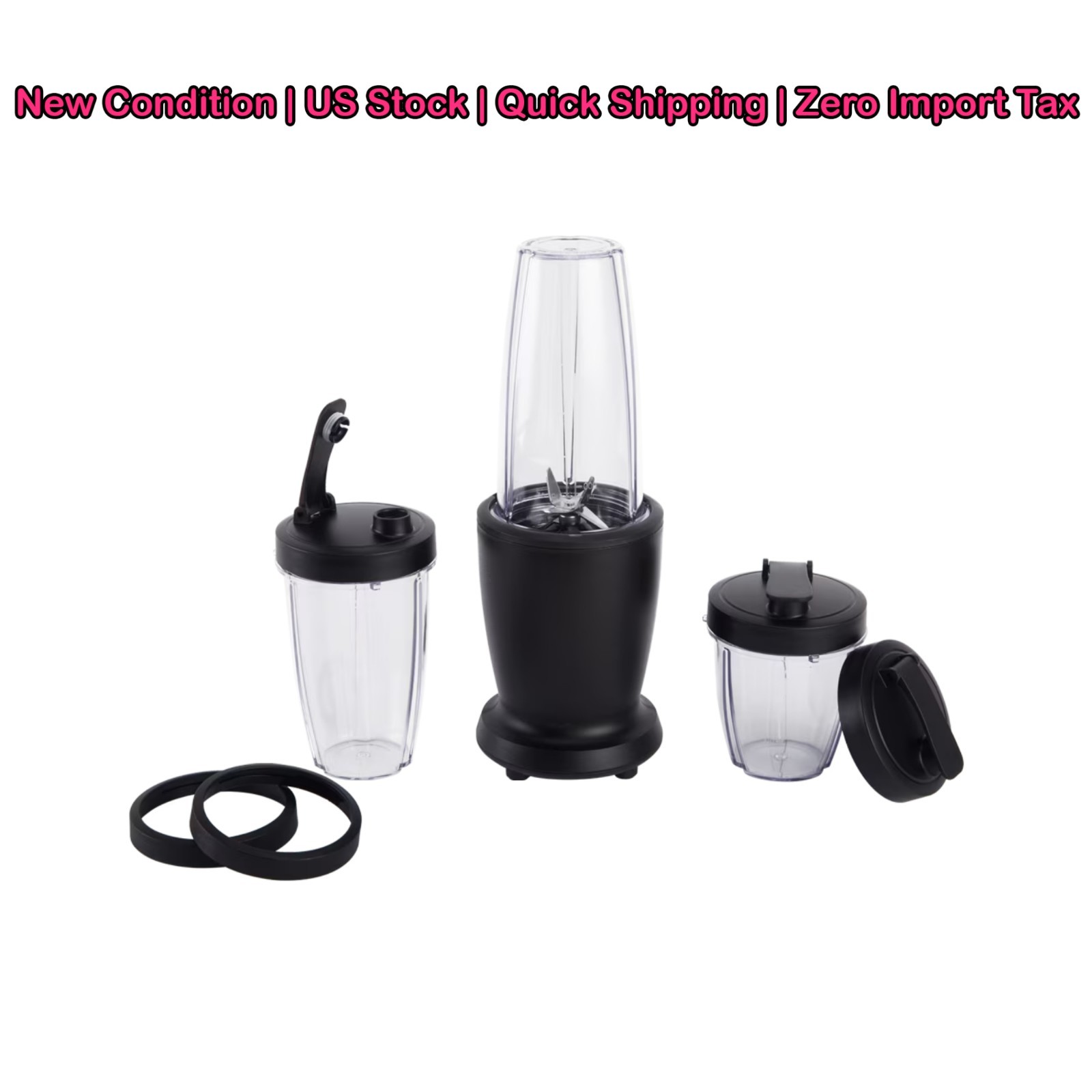 Mainstays 10-Piece Personal Blender Set 300W Smoothie Maker 3 Jars Black NEW gallery