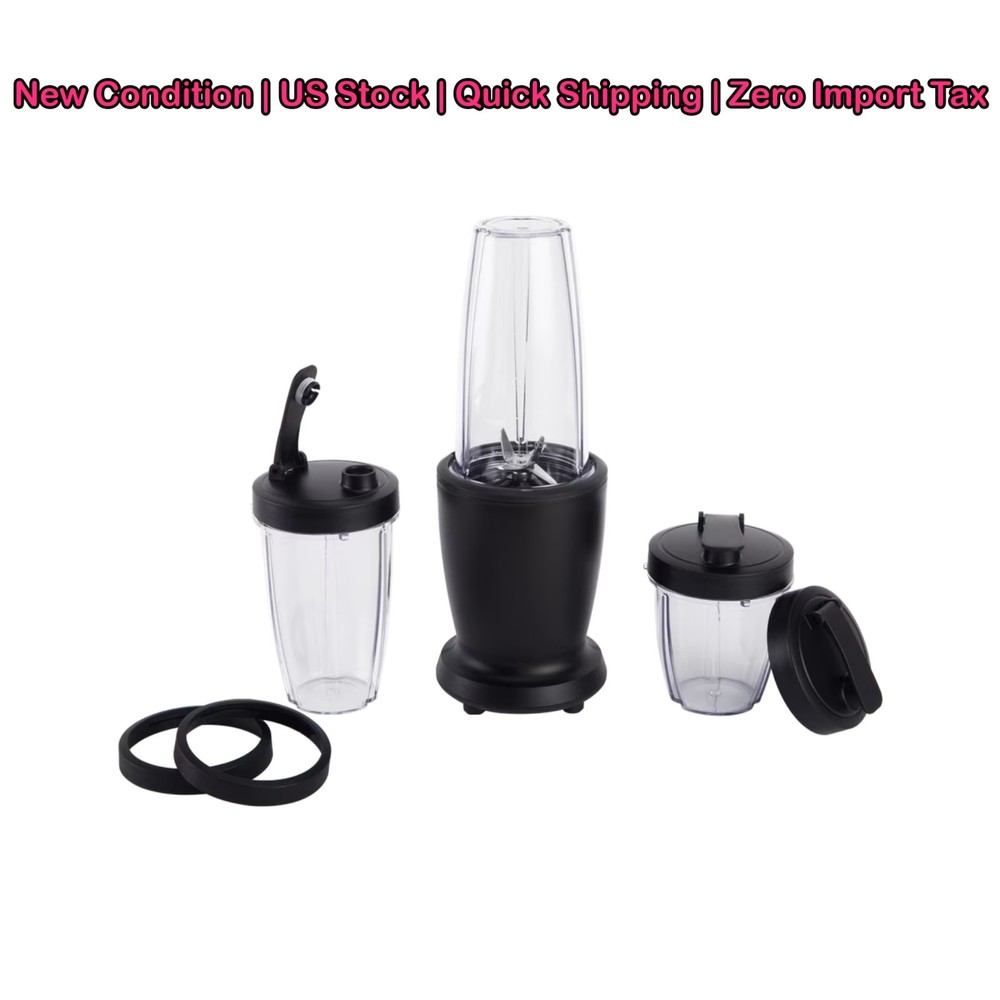 Mainstays 10-Piece Personal Blender Set 300W Smoothie Maker 3 Jars Black NEW