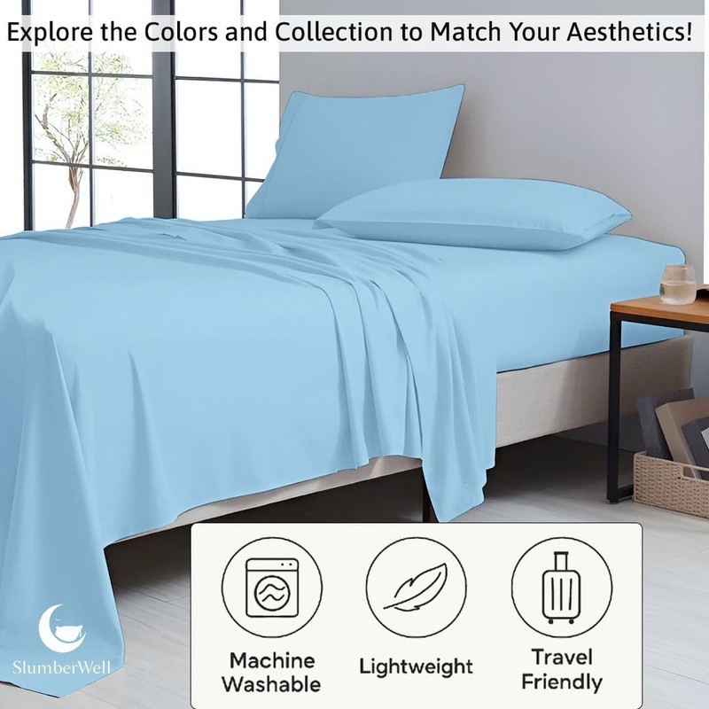 RV Three Quarter Set, 4 Piece Microfiber Sheets, 8â€“12 Inch Deep Pocket, Fits gallery