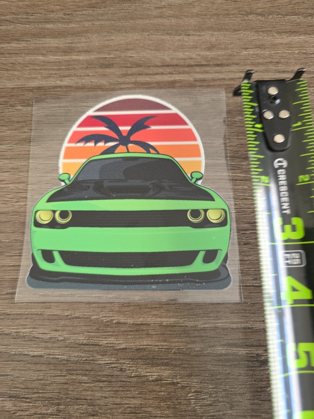 Muscle Car Sunset UV DTF Raised DECAL STICKER Waterproof High Quality 4in gallery