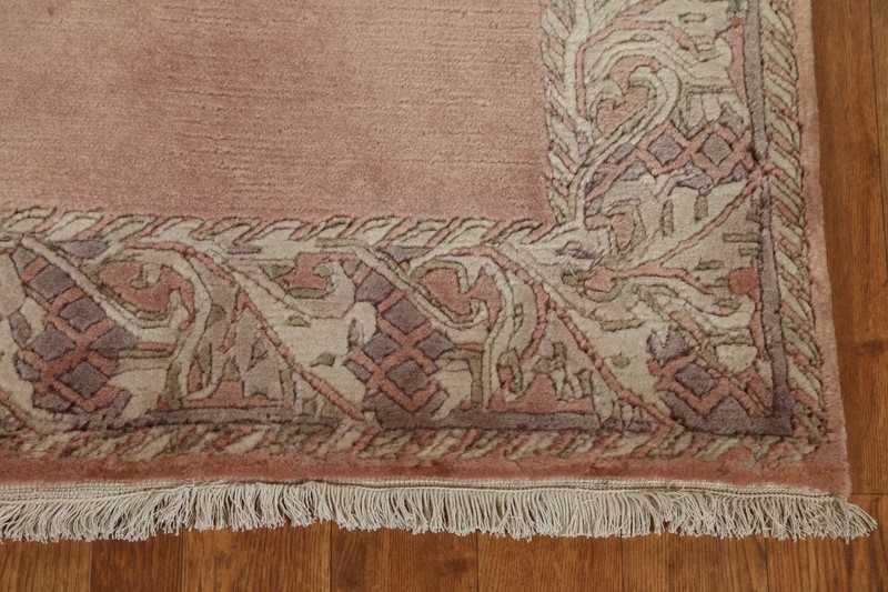 Contemporary Bordered Nepalese Oriental 3'x5' Rug Hand-knotted Plush Wool Carpet gallery