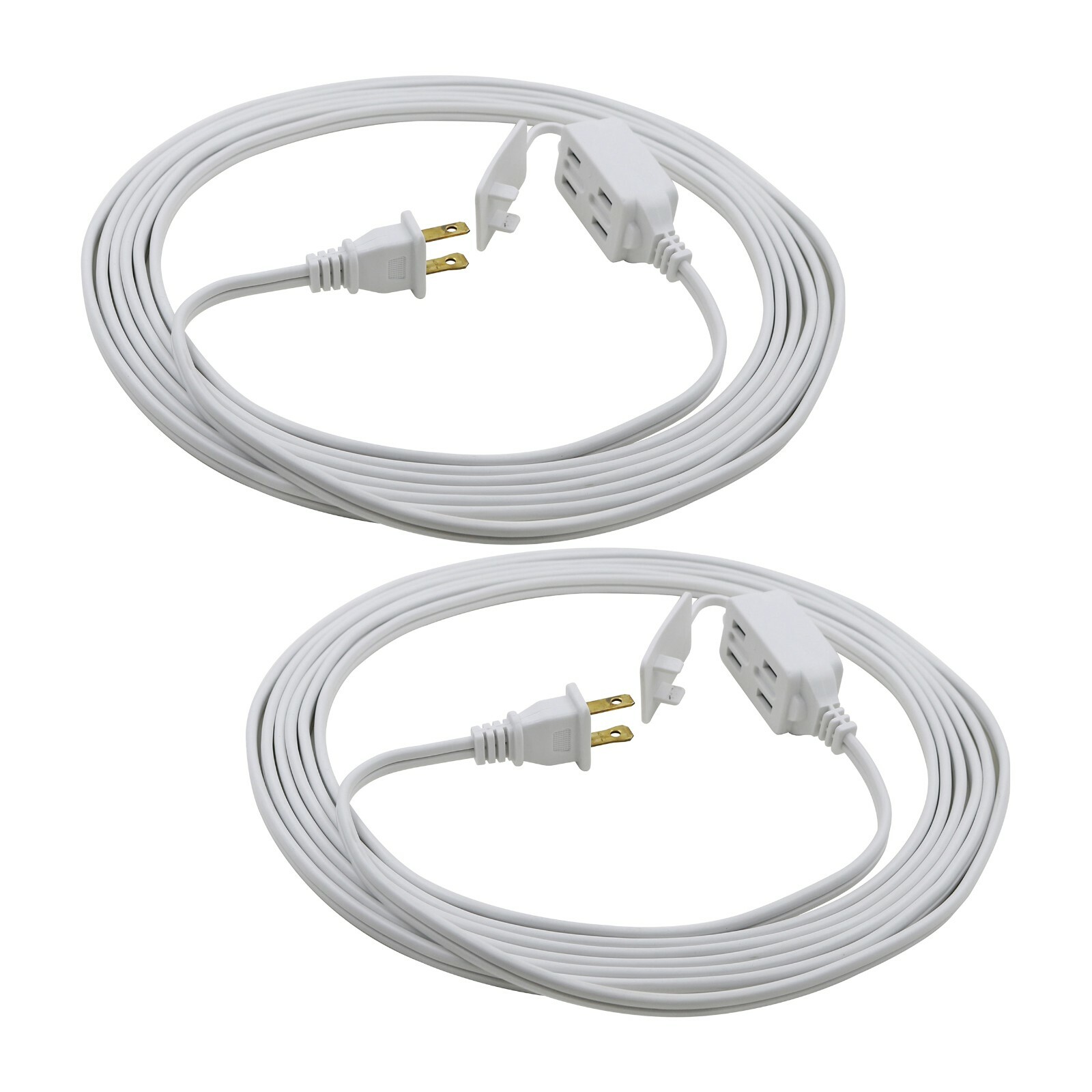 CP (2-Pack) 15ft 16/2 SPT-2 3-Outlet Indoor Extension Cord White, CP10034X2 gallery