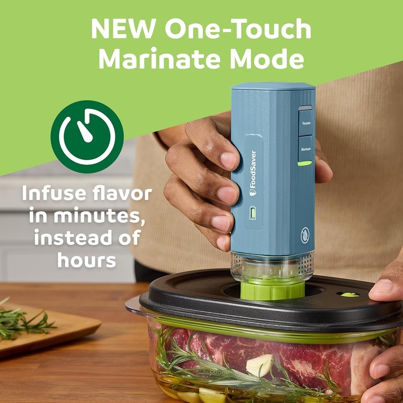 Mini Handheld Vacuum Sealer Machine with Marinate Setting & Charging Dock | C... gallery