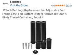12 Inch Bed Legs Replacement for Adjustable Bed Base Frame, 3 in 1 Screw in L