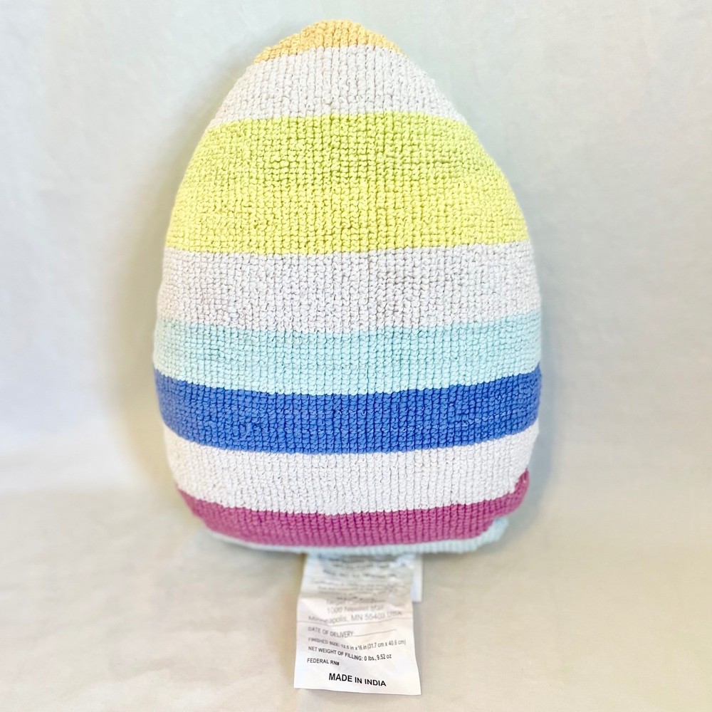 Room Essentials Easter Egg Throw Pillow Pastel Striped Tufted Decorative 16x12.5