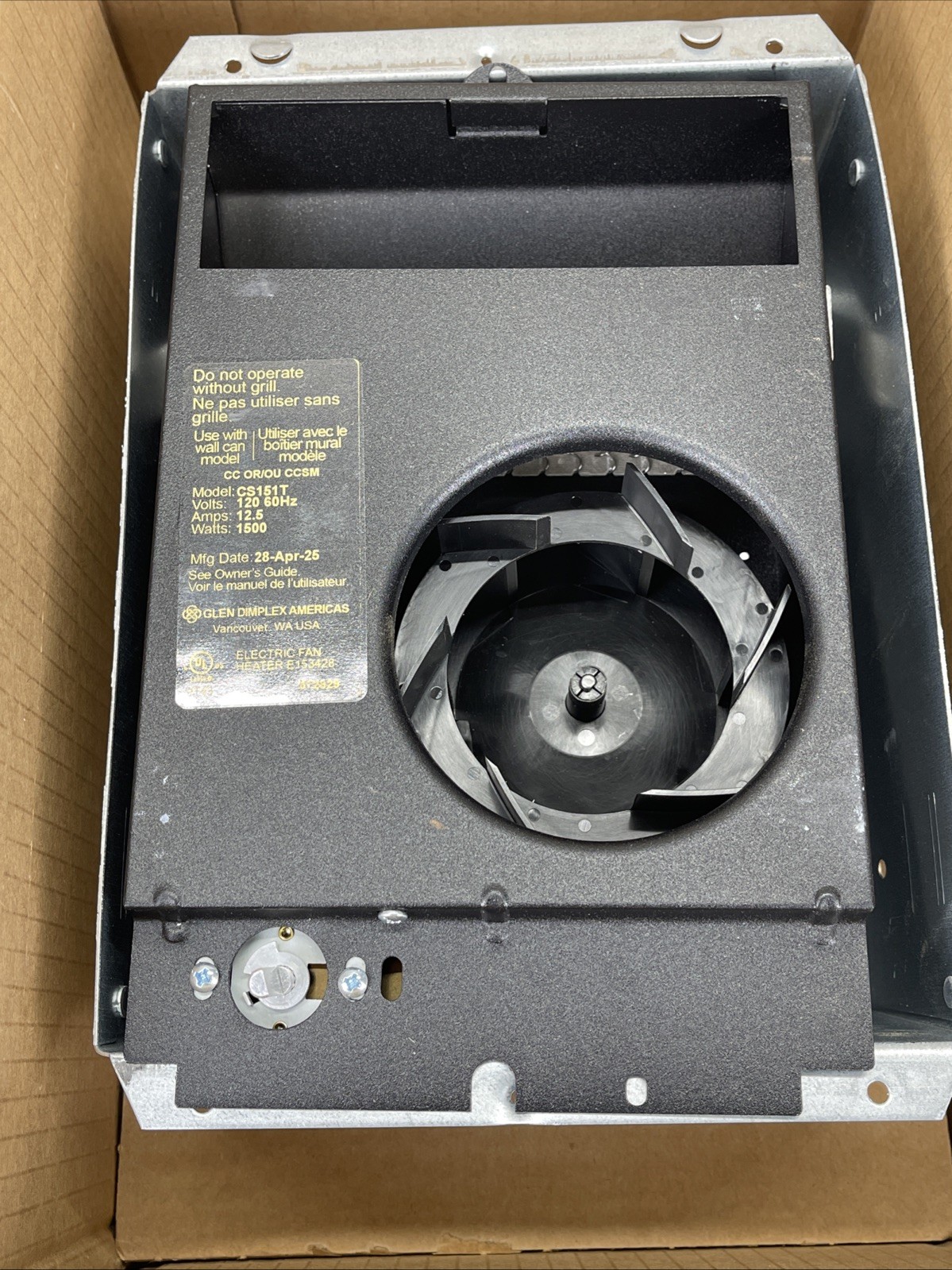 Cadet 1,500 W Com-Pak In Wall Fan forced Electric Heater White w/ Thermostat gallery