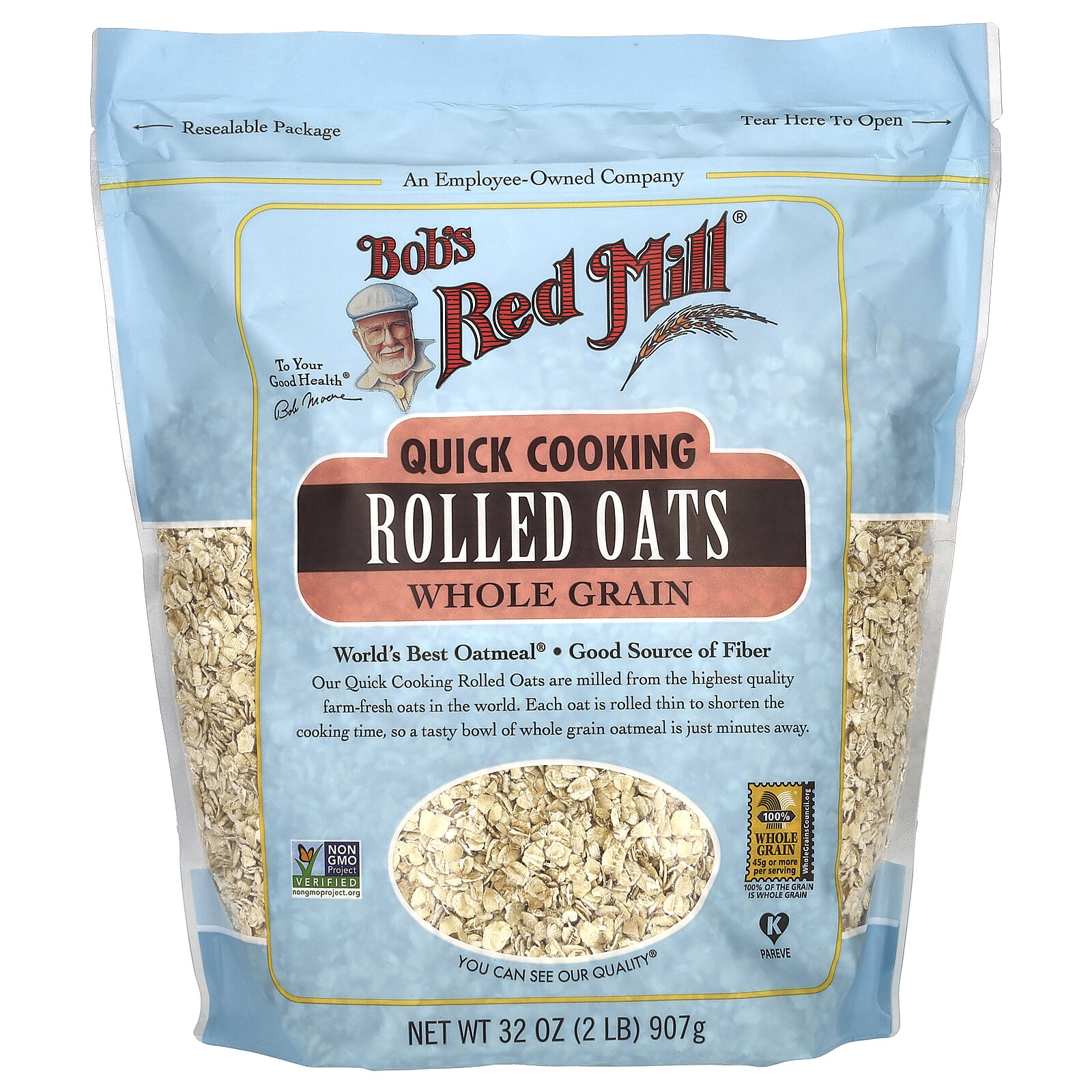 Quick Cooking Rolled Oats, Whole Grain, 32 oz (907 g) gallery