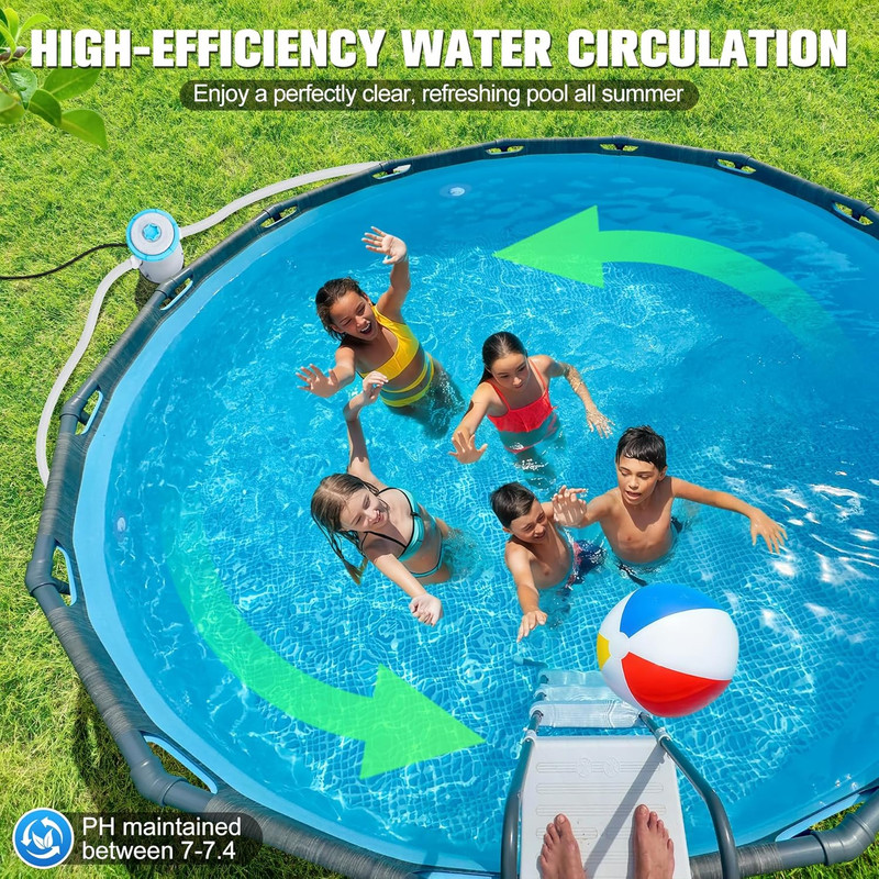800 GPH above Ground Pool Filter Pump, Energy-Saving Pool Cartridge Filter Pump gallery