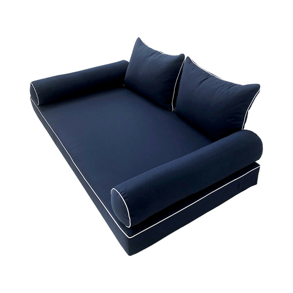 S4 Crib Size 5PC ContrastPipe Daybed Mattress Cushion Bolster Complete Set AD101