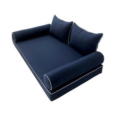 S4 Crib Size 5PC ContrastPipe Daybed Mattress Cushion Bolster Complete Set AD101