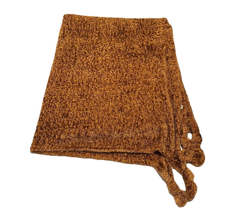 Pier 1 Blanket Throw Soft Chenille Knotted Tie 69x54” Boucle Bed Sofa Throw 90s gallery