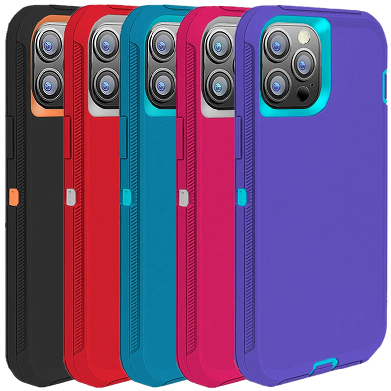 For iPhone 15 14 13 12 11 Pro Max Shockproof Defender Cover Case W/Belt Clip