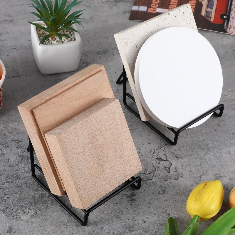 7 Pack Metal Coaster Holders Coaster Stands For Both Round And Square Coasters gallery