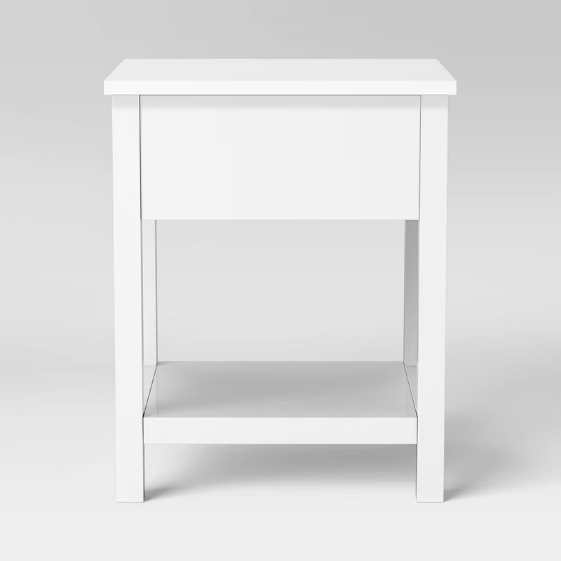 Traditional Side Table with Storage Drawer Classic White - Room Essentials gallery
