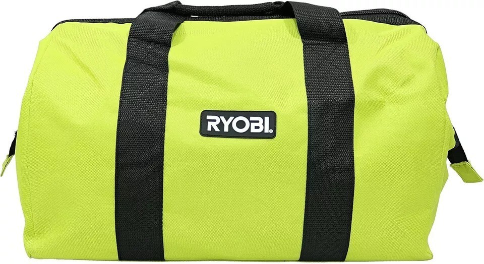 RYOBI Contractor Canvas Tool Bag Large Green Black Soft Side 903209044 NEW gallery