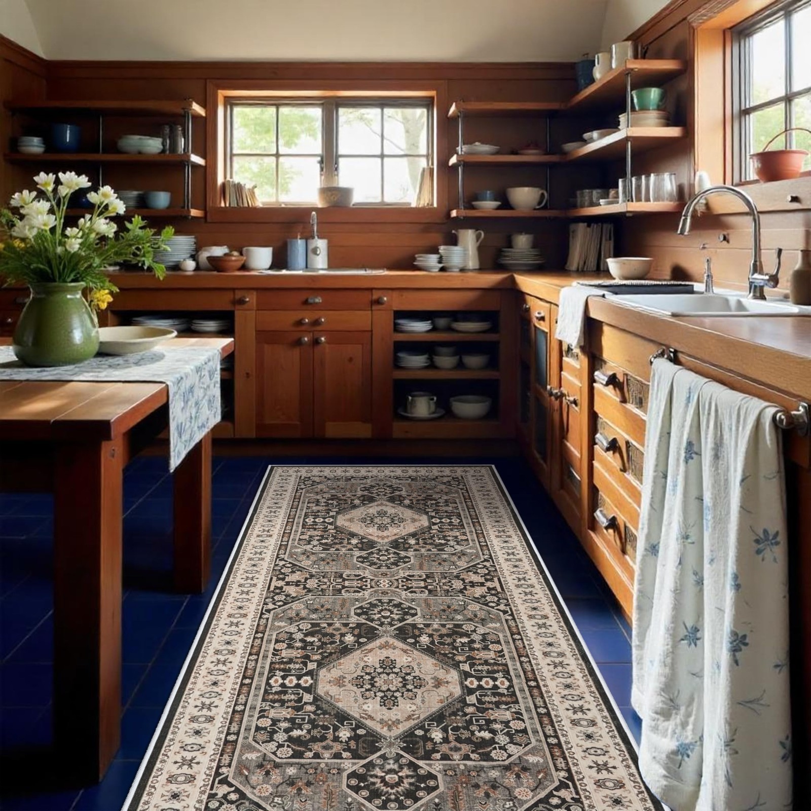 RUUGME 4x10 Washable Runner Rug - Vintage Hallway Rugs with Non Slip Backing ... gallery