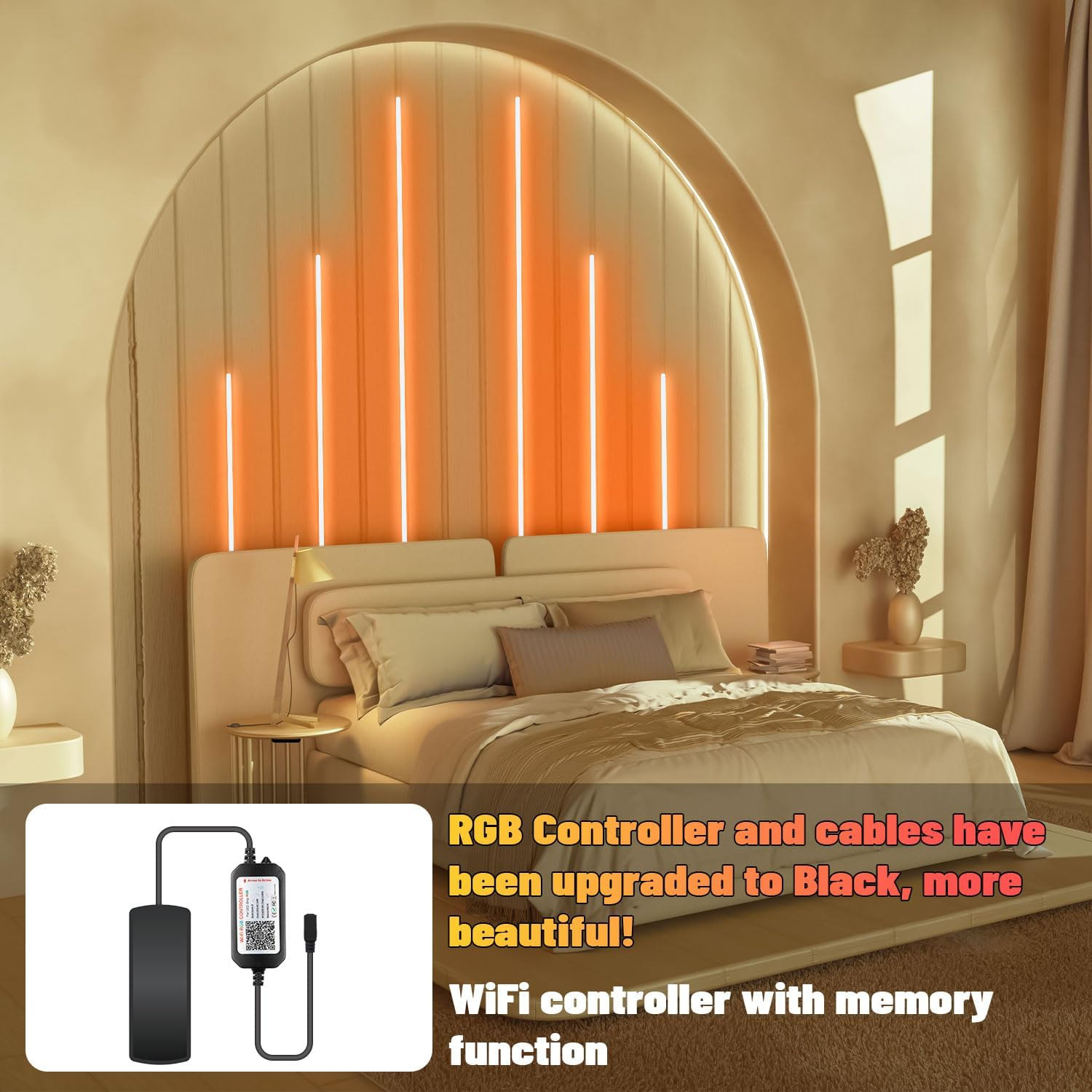6pc RGB Smart Recessed LED Strip Lights for Wood Slat Acoustic Wall Panel Alexa gallery