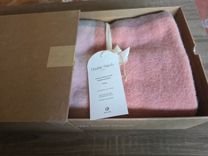 Double Stitch Alpaca Wool Throw Blanket - Warm, Alpaca-Wool Blend Multi Color gallery
