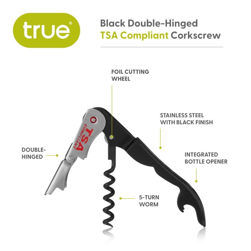 Black Double-Hinged TSA Compliant Corkscrew gallery