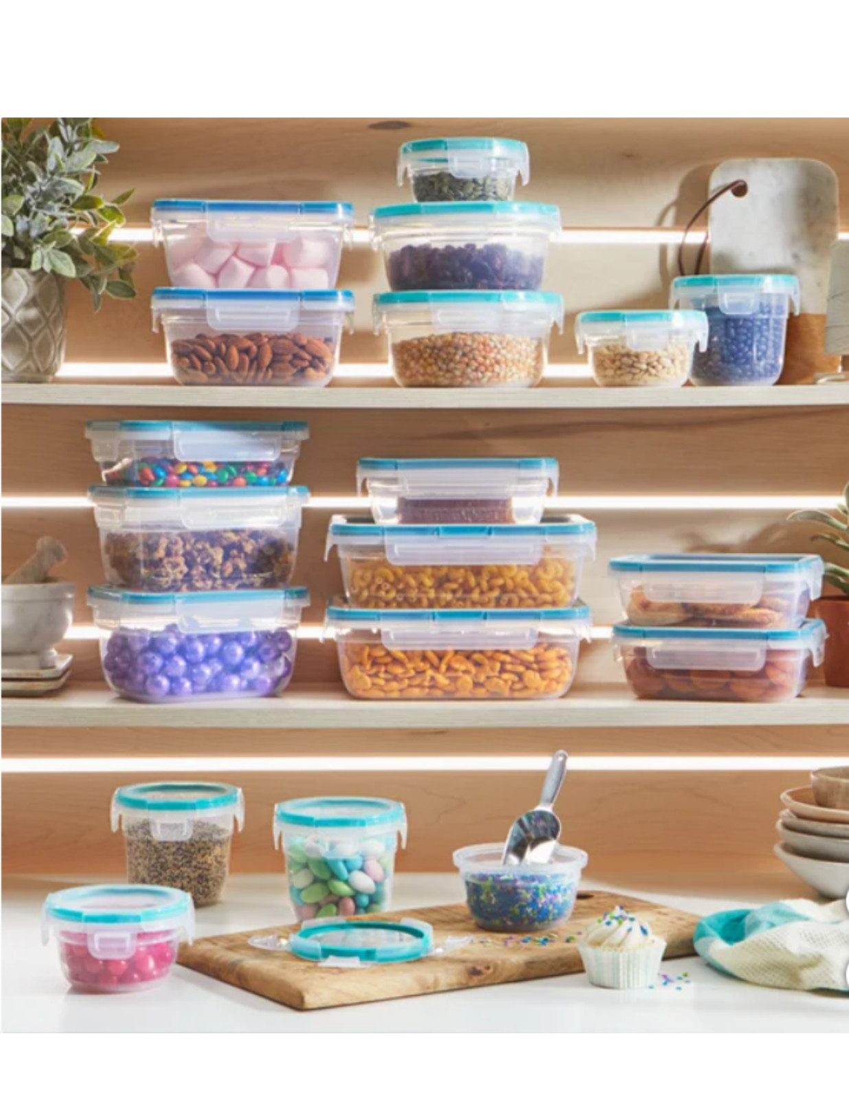 Snapware 38-Piece Plastic Food Storage Set BPA-Free Airtight Leakproof Lids gallery