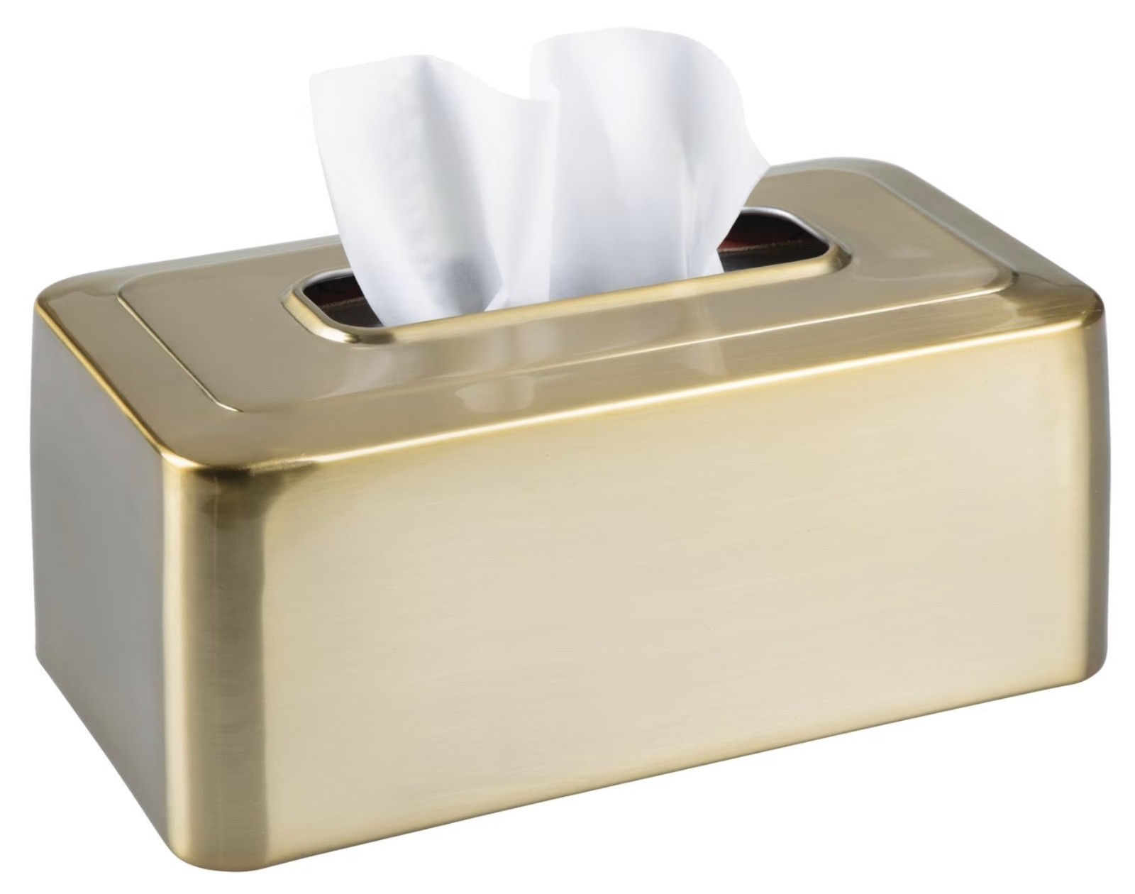mDesign Modern Metal Tissue Box Cover, Rectangular Holder for Storage gallery