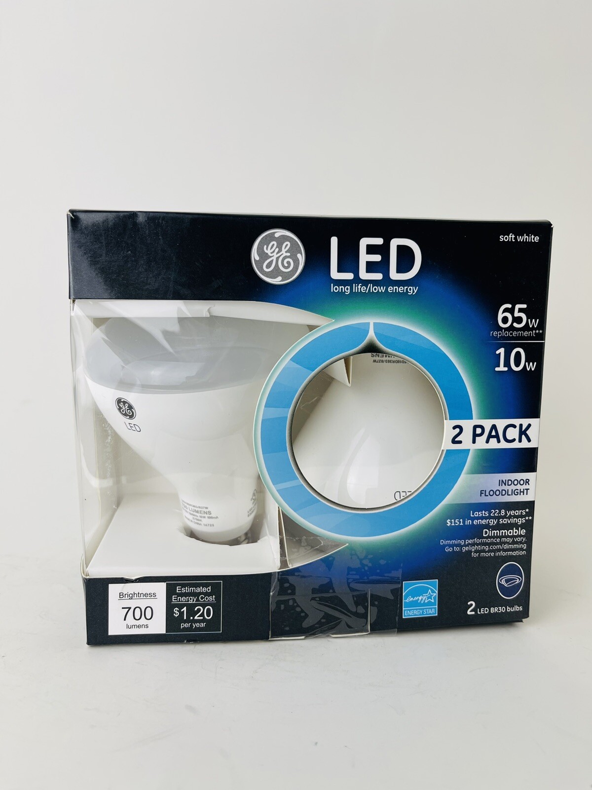 3Pack Of 2 GE Dimmable LED Soft White Light Bulb 10W 65W Indoor Flood light BR30 gallery